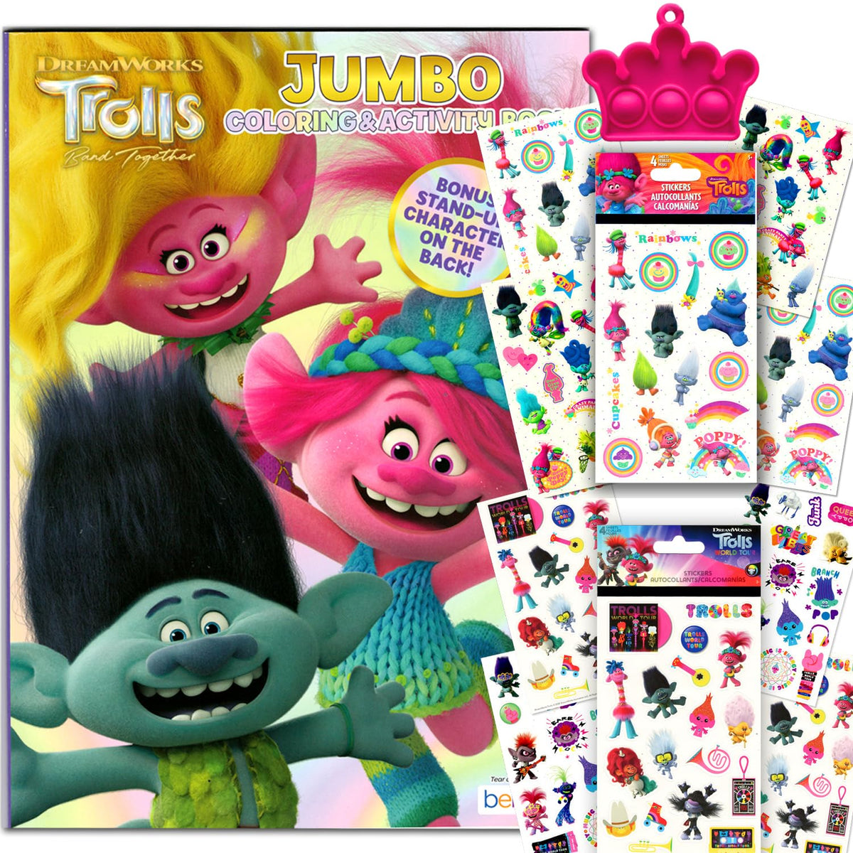 Bendon Trolls coloring book cover for creative quiet time