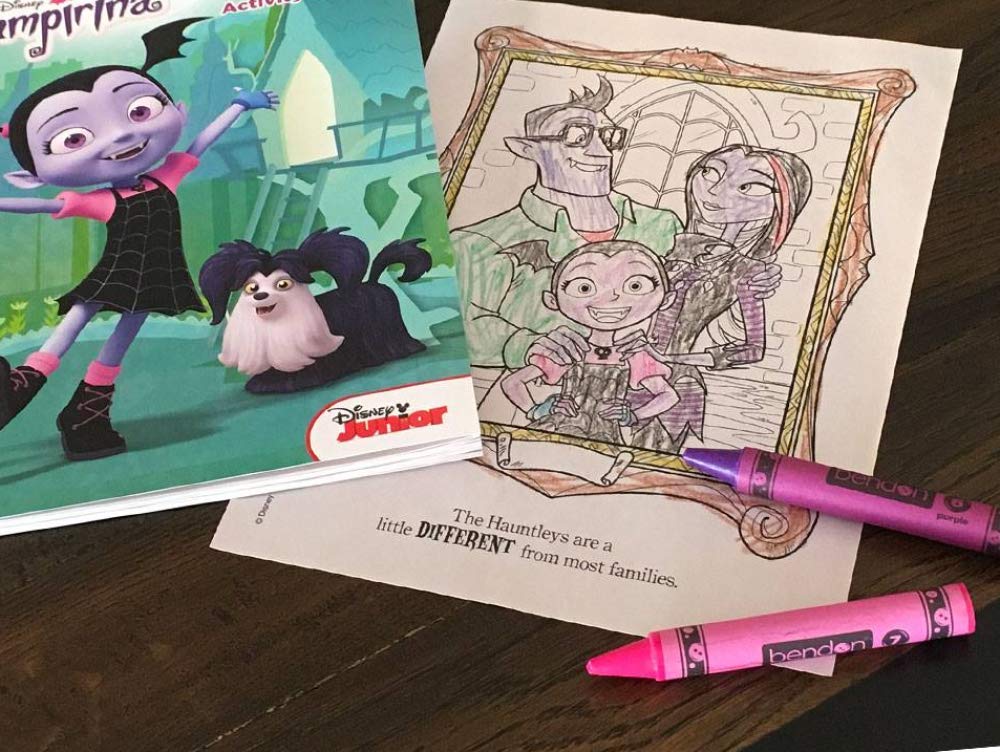 Bendon Vampirina jumbo coloring interior page with engaging activities for kids.