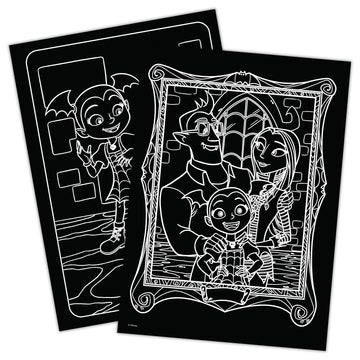 Bendon Vampirina neon crayons pack against dark pages for bold art on black paper.