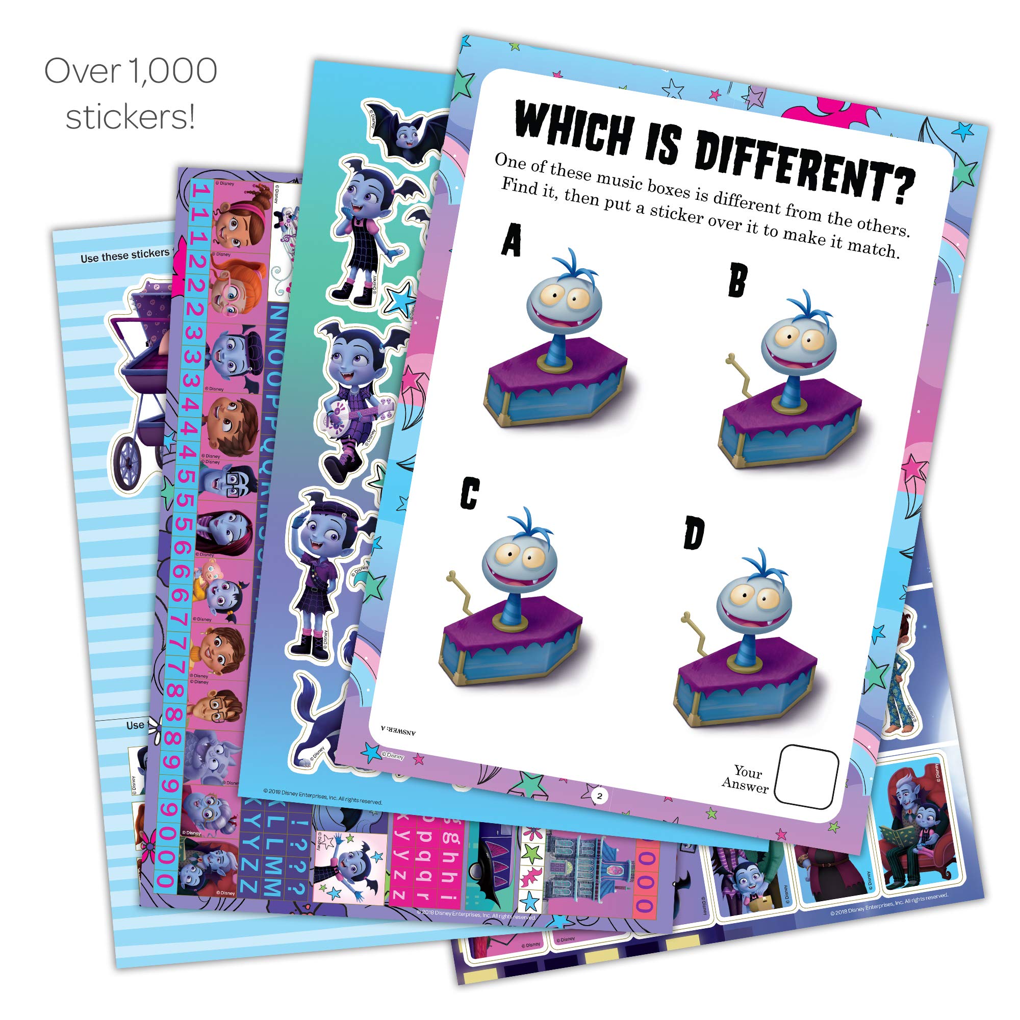 Bendon Vampirina sticker book interior pages showing stickers and layouts for creative play