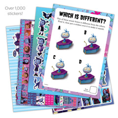 Bendon Vampirina sticker book interior pages showing stickers and layouts for creative play