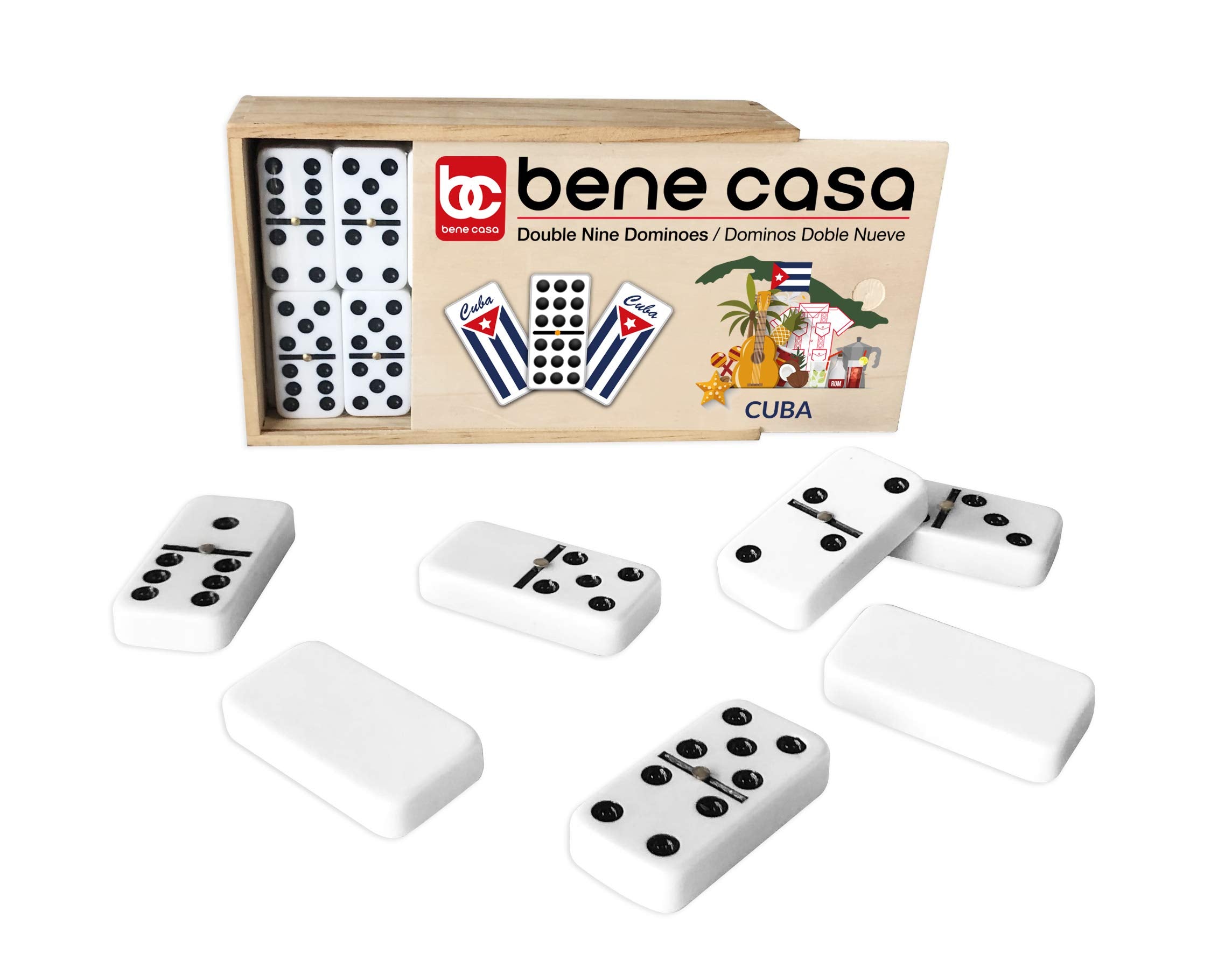 Bene Casa Cuban Flag Dominoes set for 2-10 players, versatile fun