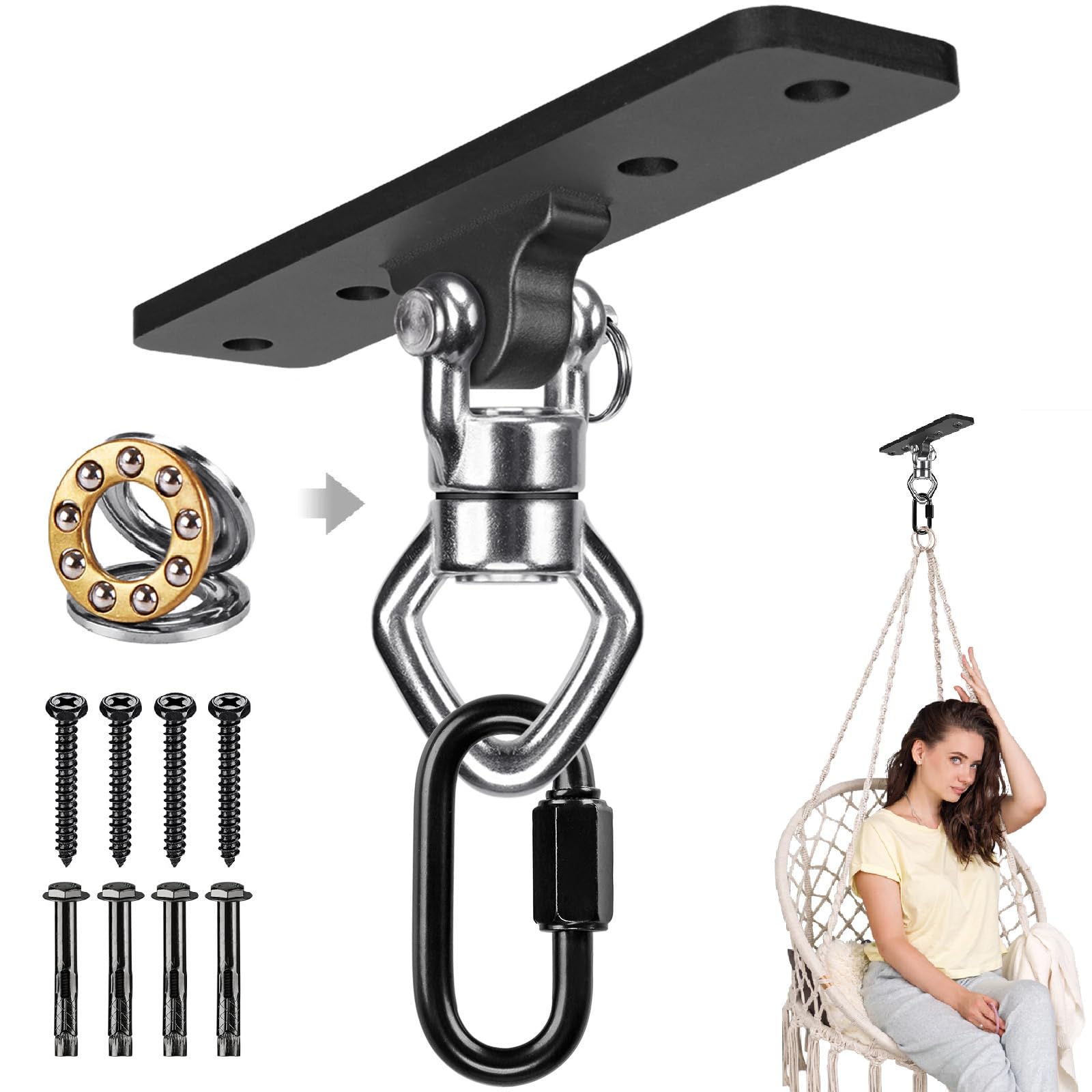 BeneLabel ceiling mount with swivel hanger offers smooth 360° rotation for flexible training.