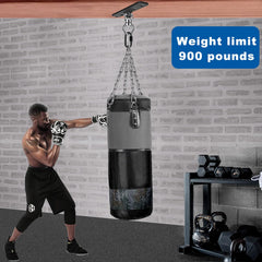 BeneLabel heavy-bag mount in stainless steel supports punching bags for home gyms.