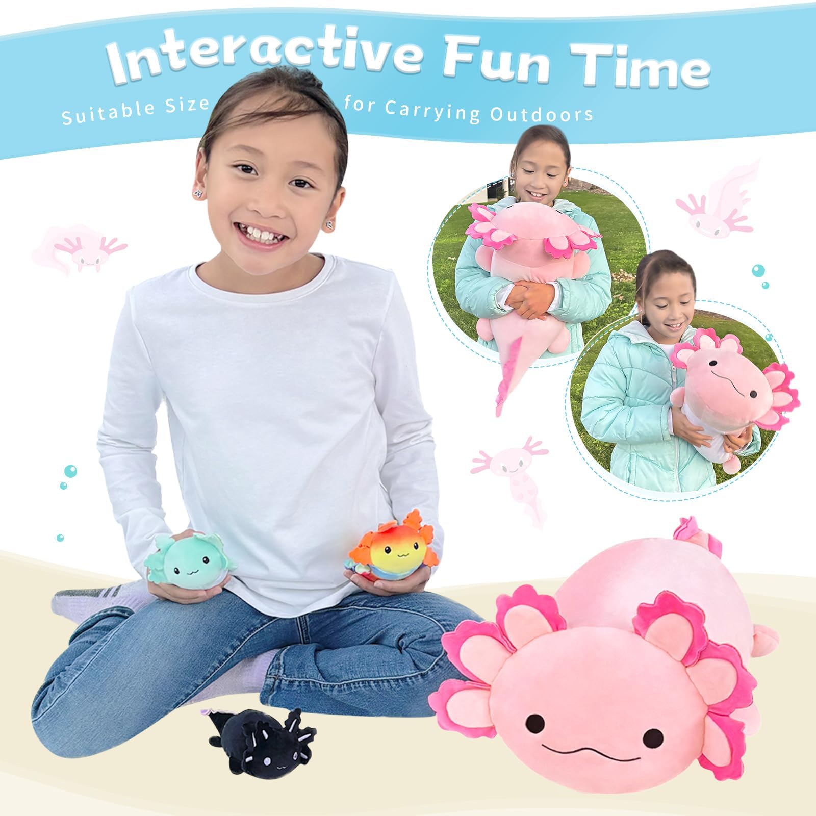 Beniny Axolotl Plush makes a unique gift with bedtime comfort and room decor.