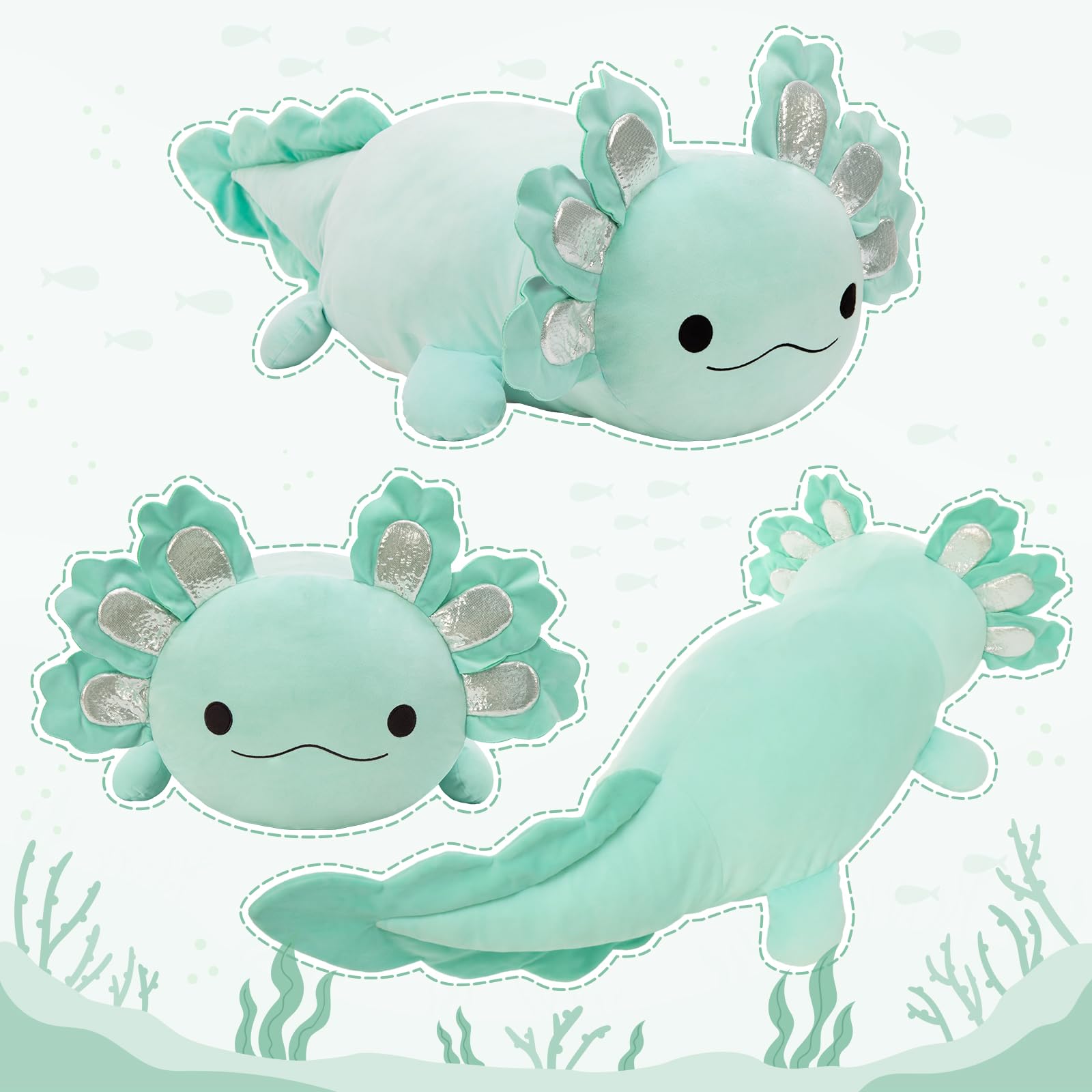 Durable stitching on BENINY axolotl plush for everyday use