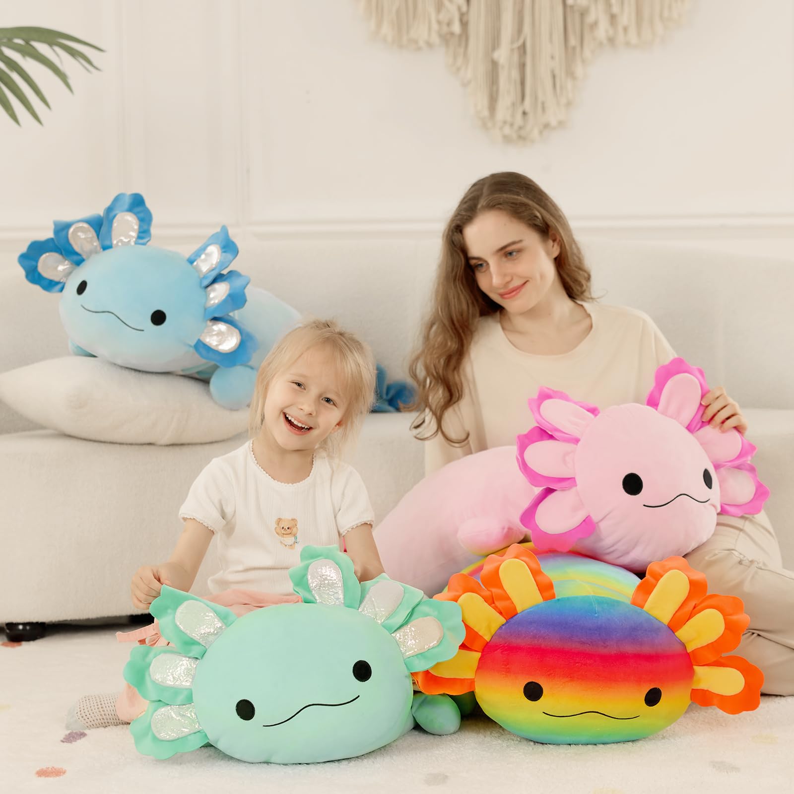 BENINY axolotl plush friendly face detail for imaginative play