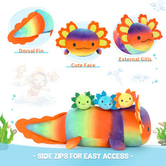 Giant cuddle companion perfect for kids who love axolotls