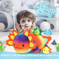 Beniny axolotl plush with removable babies supporting nurturing pretend play