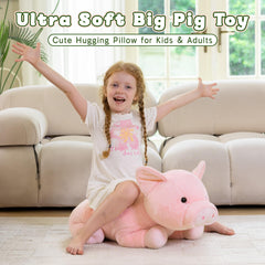 BENINY huggable size giant pig ready for cozy snuggles and play.