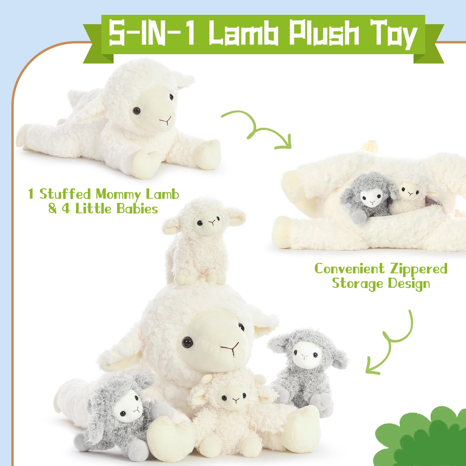 BENINY lamb plush with soft-material fabric for gentle hugs and comfort
