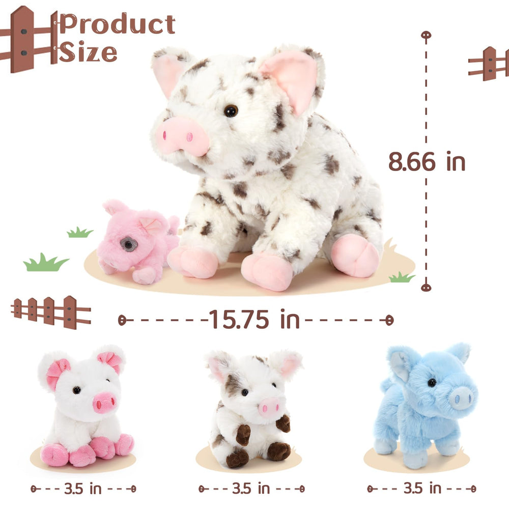 BENINY Zippered belly design keeps piglets neatly stored during play.