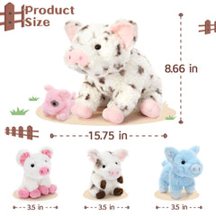 BENINY Zippered belly design keeps piglets neatly stored during play.
