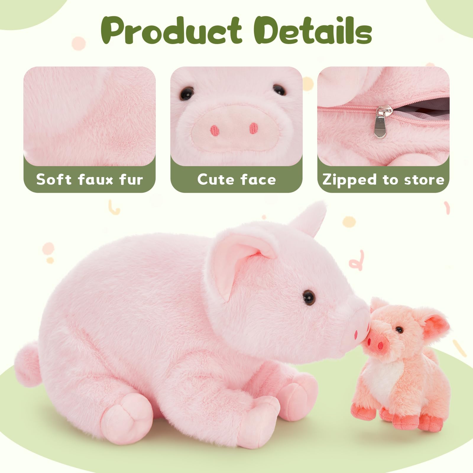 BENINY travel-friendly pig plush for on-the-go cuddles.