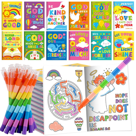 BenLouis 12 Bible Verses Mini Coloring Book for quiet time and creativity
