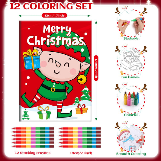 BenLouis 12 crayons stacking; vivid colors for creative drawing on the go