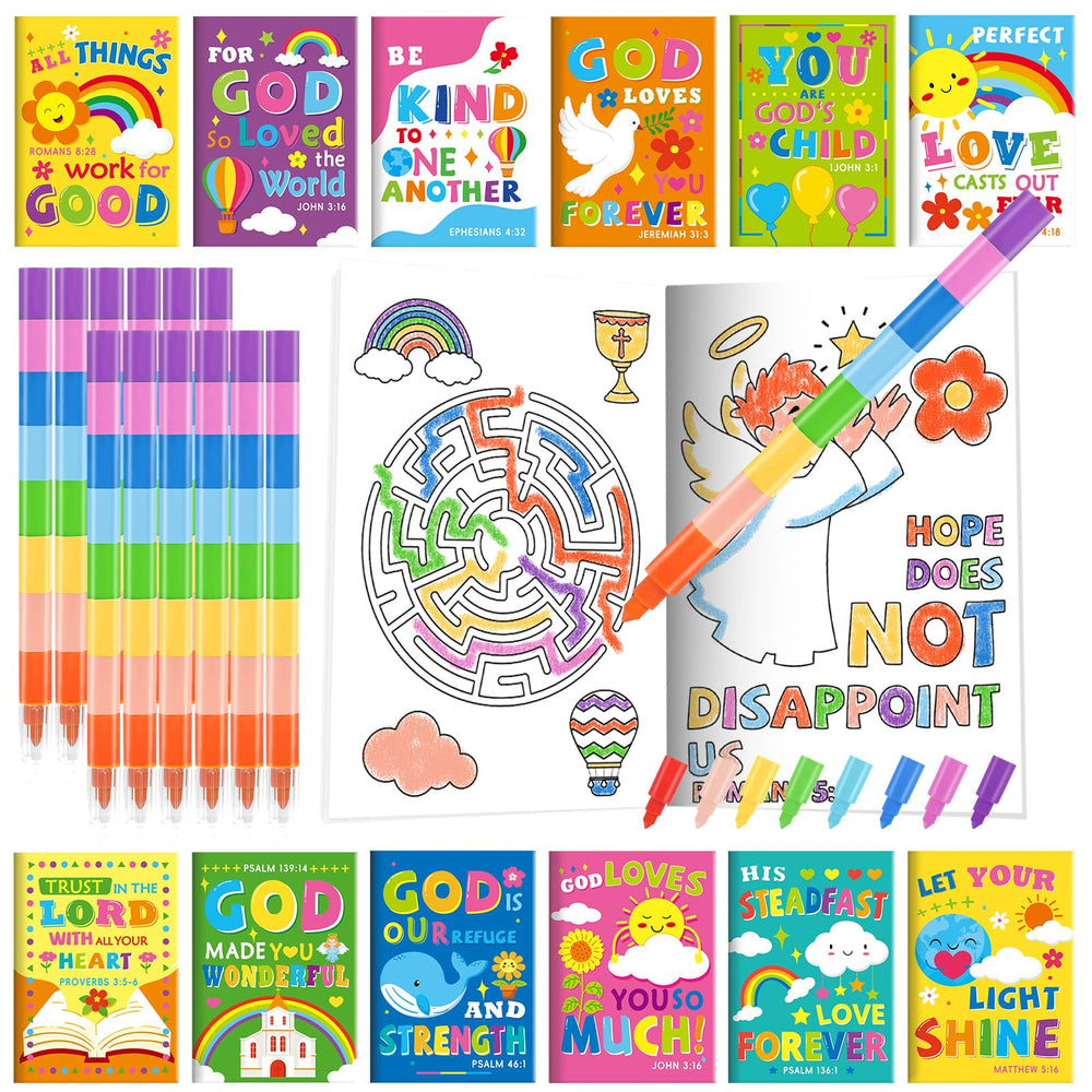 BenLouis Bible verses mini coloring books for kids, ideal Sunday School activity.