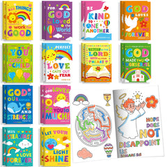 BenLouis 24-pcs Bible verses mini coloring books pack, perfect for classroom rewards and party favors.