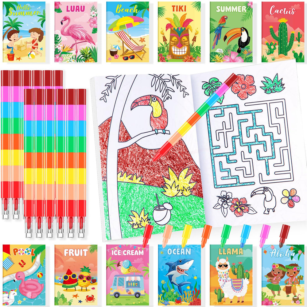 BenLouis 24 Summer Mini Coloring Books for kids, beach-ready activity.
