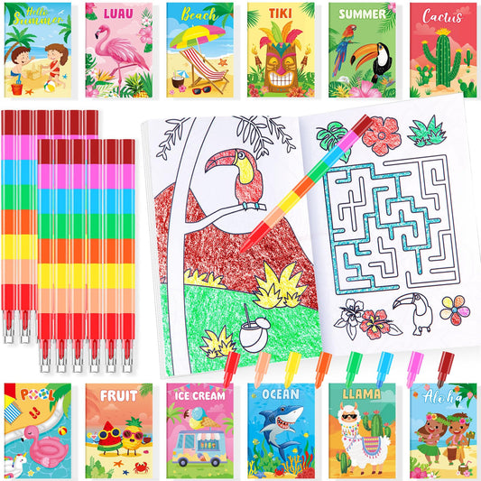 BenLouis 24 Summer Mini Coloring Books for kids, beach-ready activity.