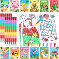 BenLouis 24 Summer Mini Coloring Books for kids, beach-ready activity.