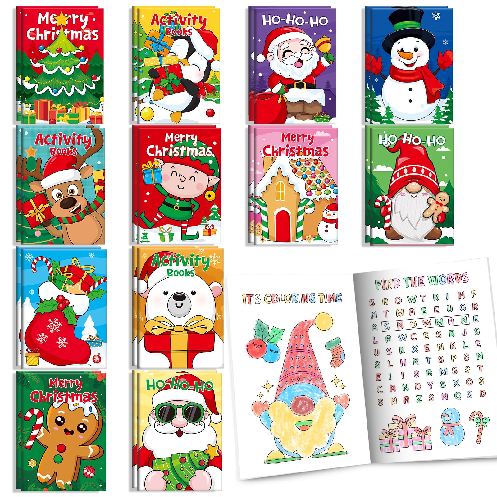 BenLouis Christmas mini activity book cover engages kids with festive designs for holiday excitement.