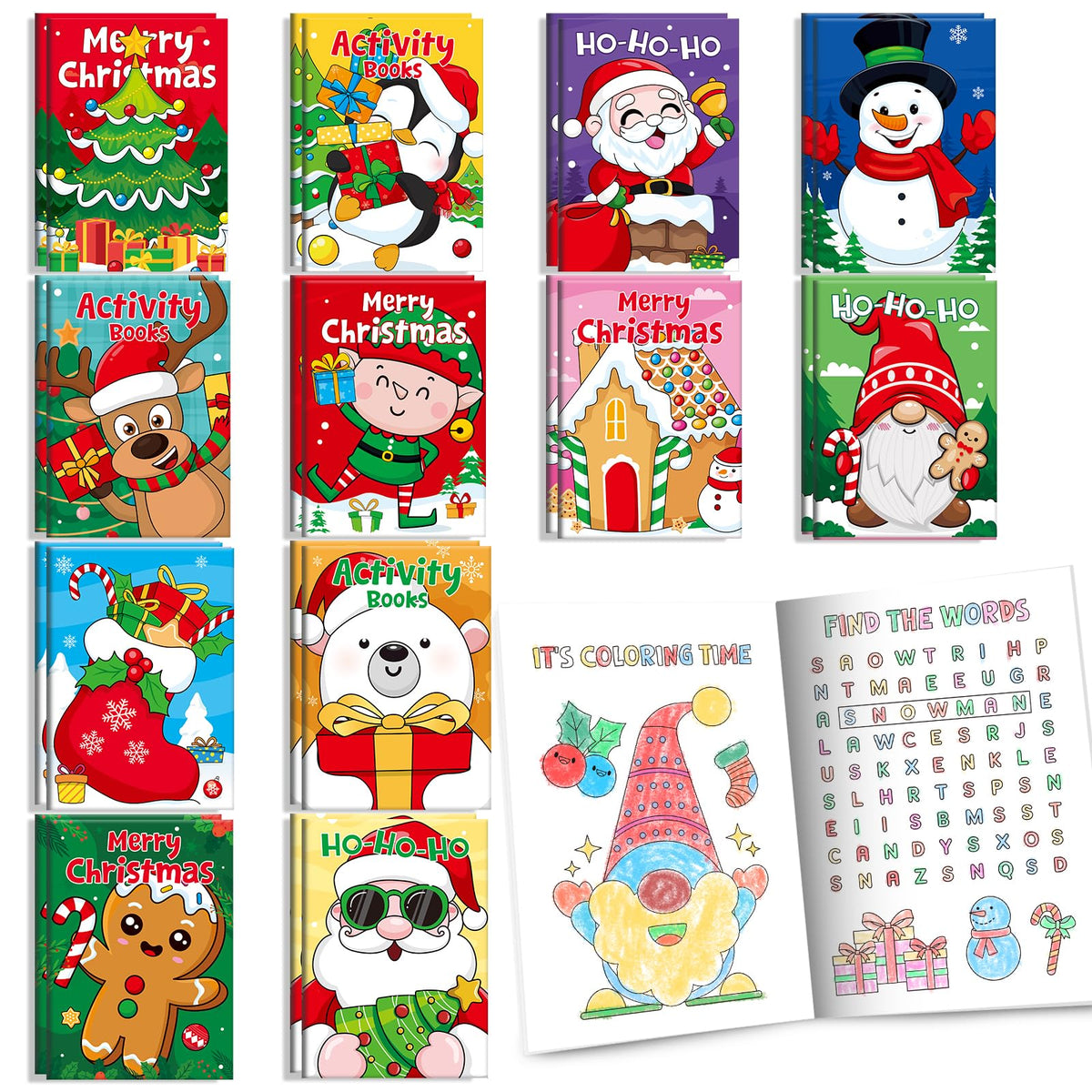 BenLouis Christmas mini activity book cover engages kids with festive designs for holiday excitement.