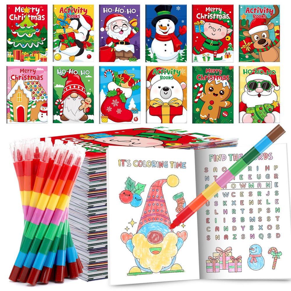 BenLouis Christmas mini activity book set, portable holiday entertainment for travel and classroom