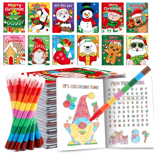 BenLouis Christmas mini activity book set, portable holiday entertainment for travel and classroom
