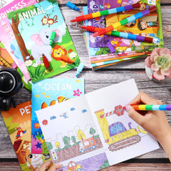 BenLouis coloring book spread featuring 72 patterns