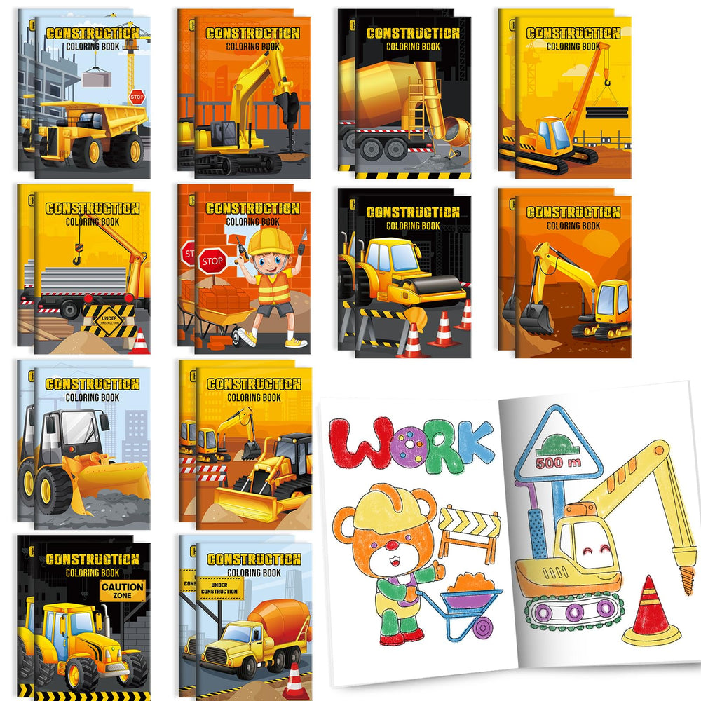 BenLouis construction coloring book cover, ideal for party favors and kid-friendly activities.