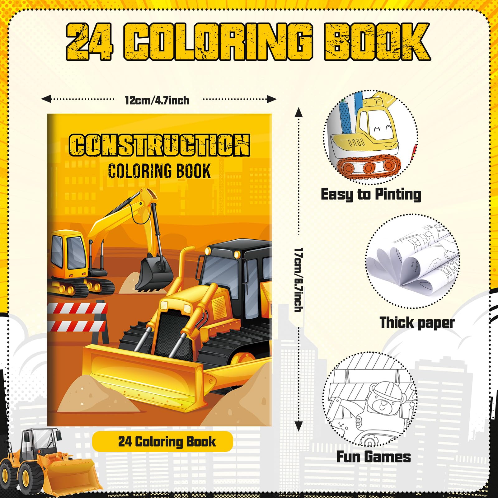 BenLouis construction coloring pages inside with 72 patterns to spark creativity and focus.