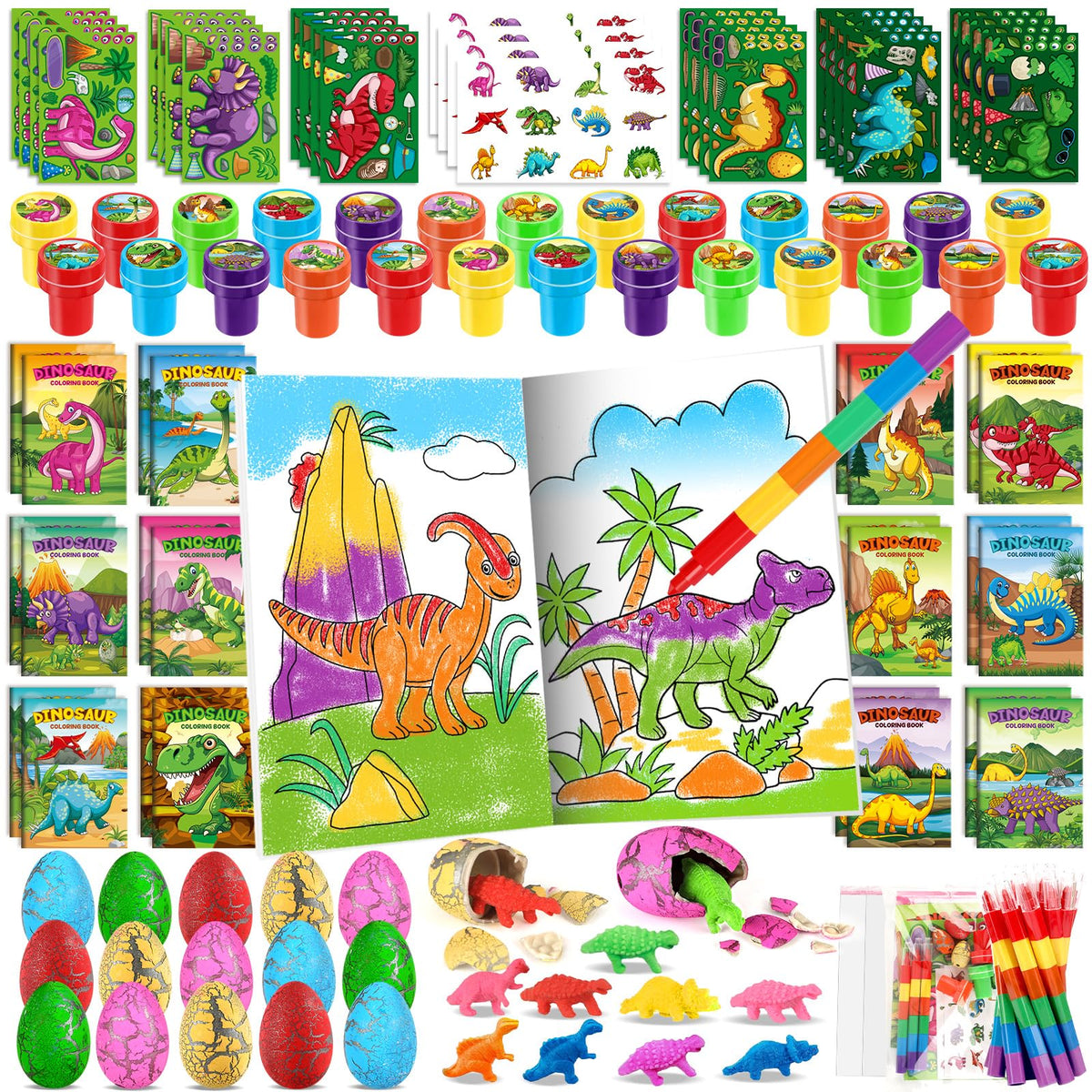 BenLouis dinosaur coloring books set with vivid pages for party activities.