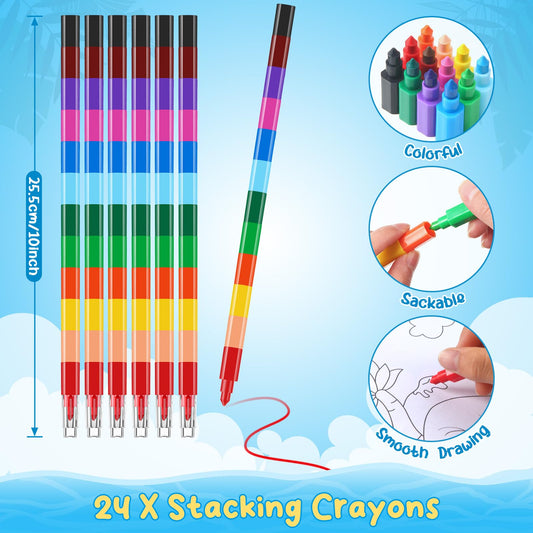 BenLouis dinosaur stacking crayons compact tools ideal for travel and party favors