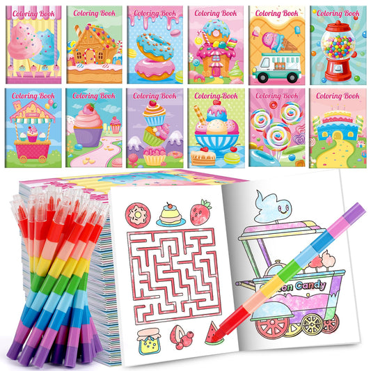 BenLouis donut candyland mini coloring books on the go for kid entertainment