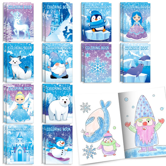 BenLouis frozen mini coloring book cover with playful winter scenes for portable coloring fun