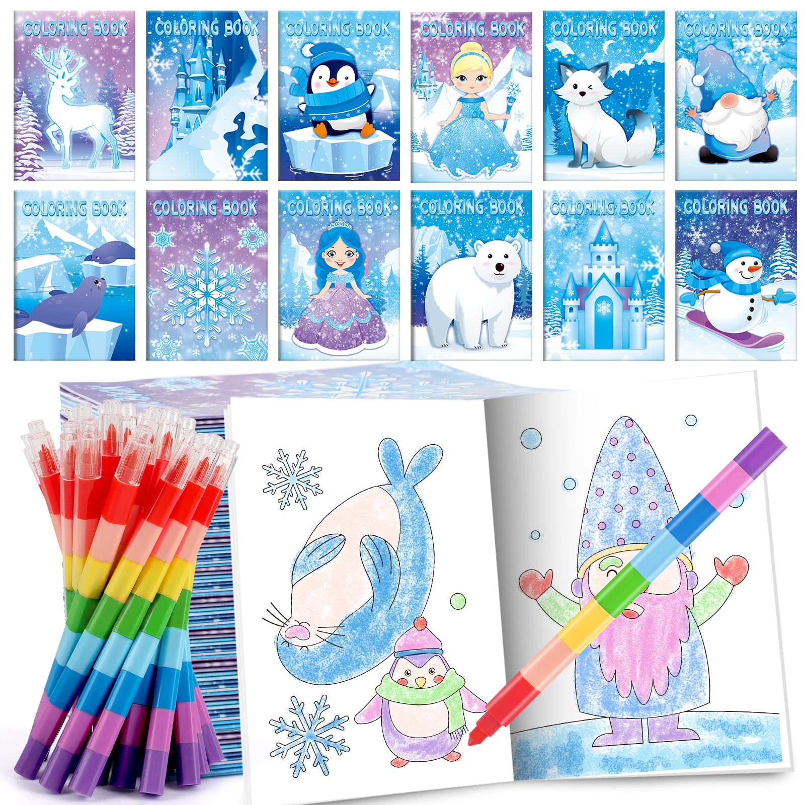 BenLouis frozen mini coloring book cover, ideal winter party favor for kids.