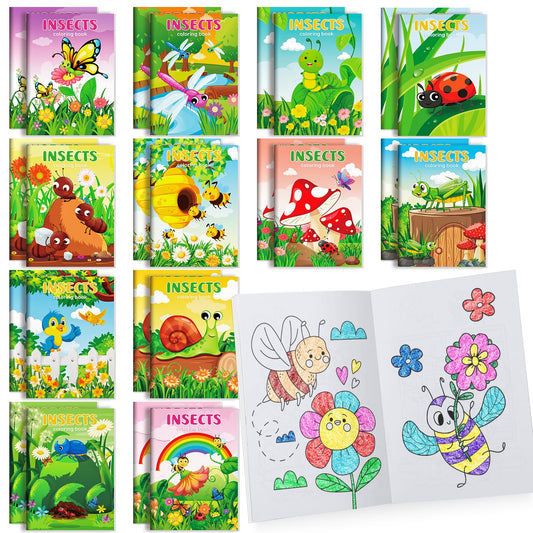 BenLouis insects mini coloring books – butterflies pages, travel-friendly activity for kids