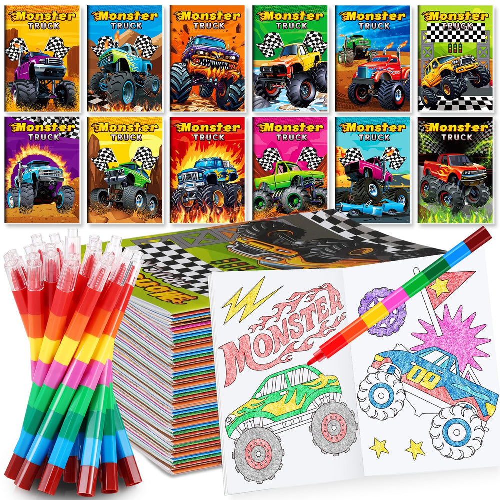 BenLouis monster truck coloring book cover designed for kids' color play