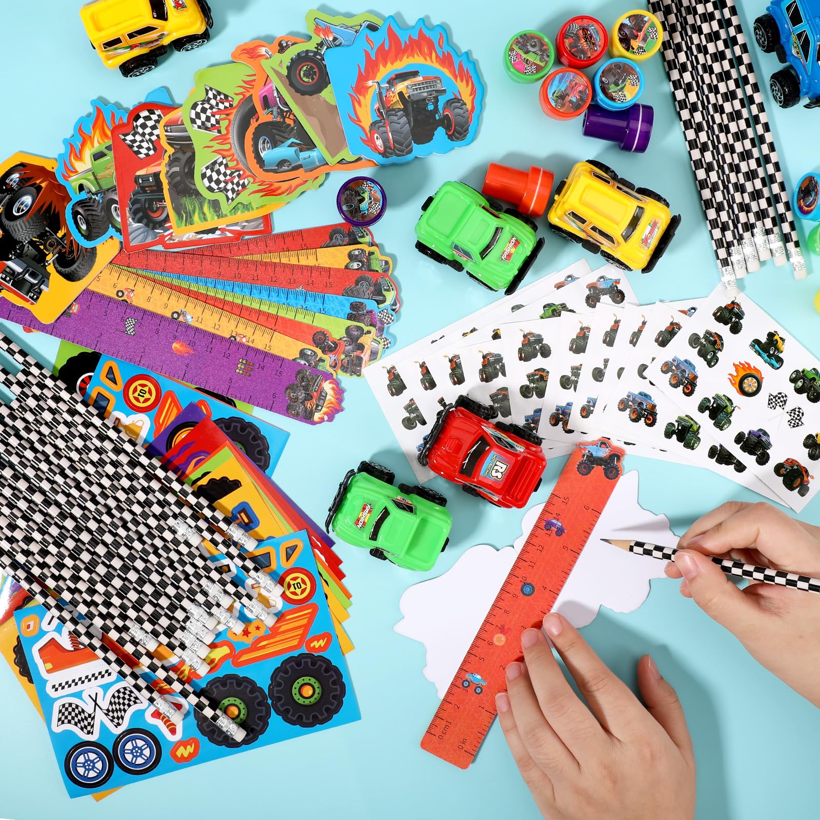 BenLouis monster truck sticker for decorating notebooks and goodie bags.