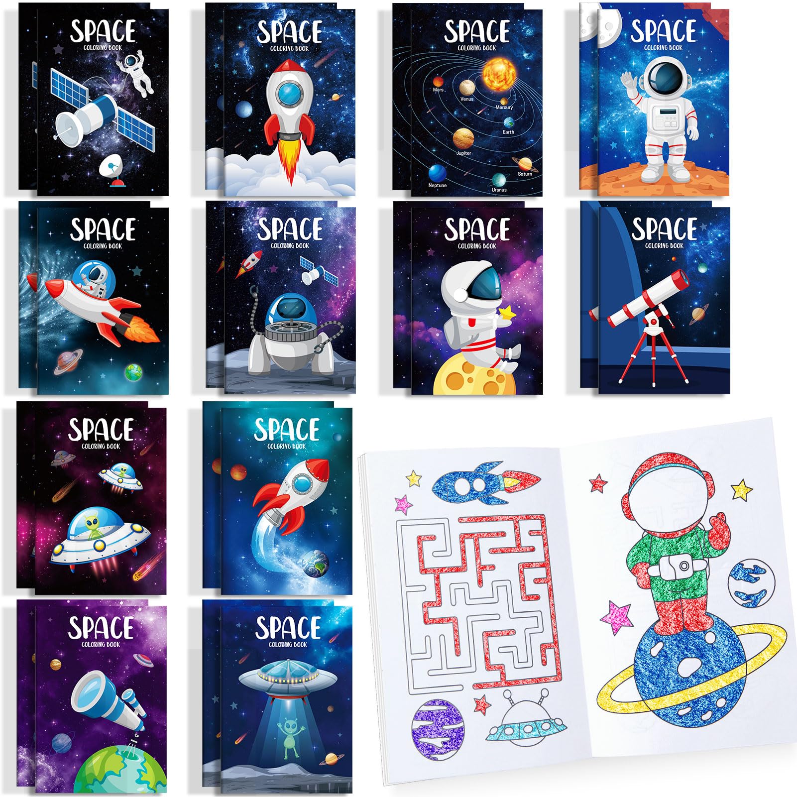 BenLouis outer space coloring book pack for kids, ideal party favors that spark creativity and focus.