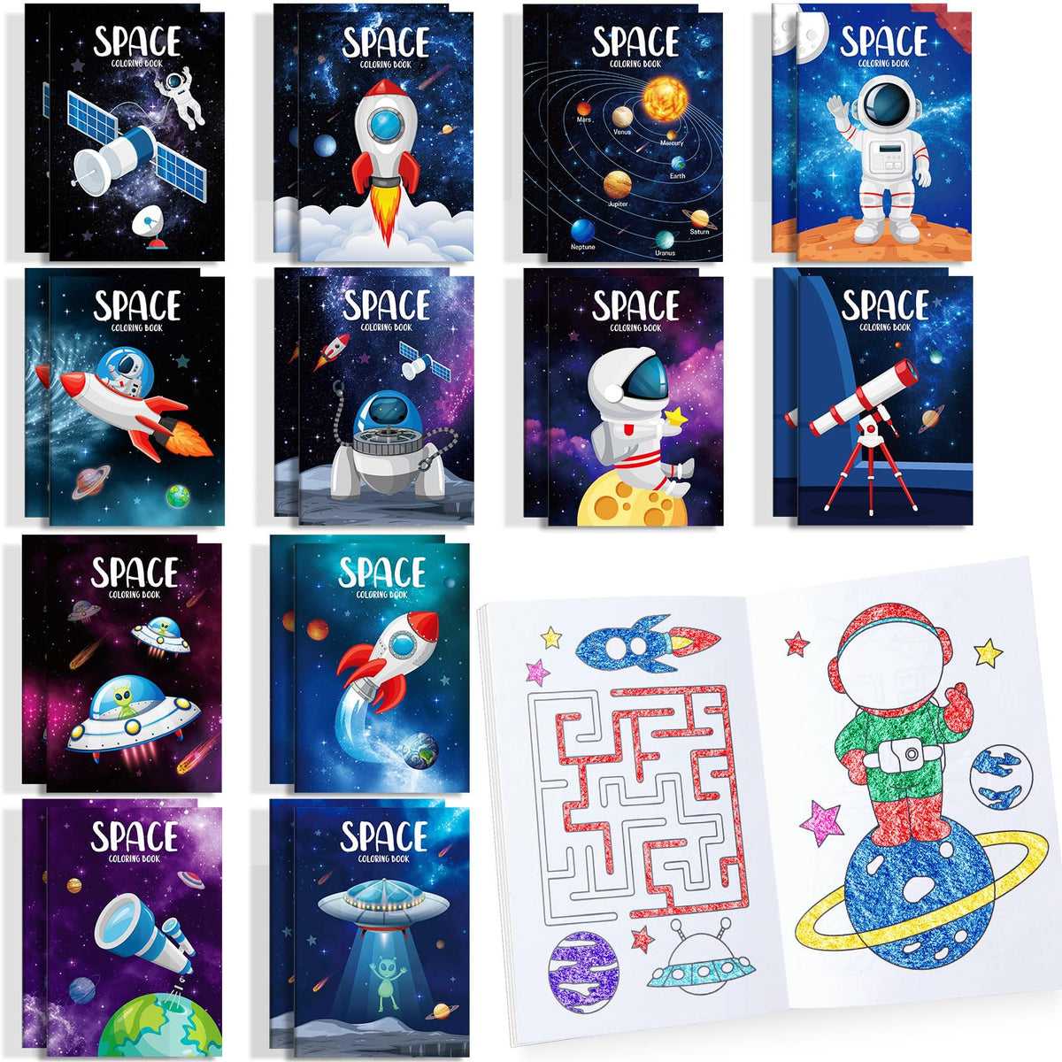BenLouis outer space coloring book pack for kids, ideal party favors that spark creativity and focus.