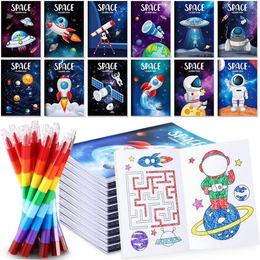 BenLouis outer-space mini coloring books packaging for party favors, ideal for easy gifting.