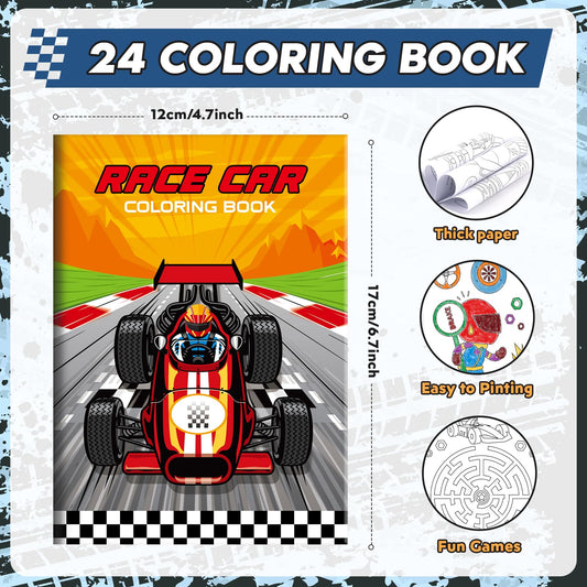 Kid holding BenLouis race car coloring book, portable play on the go