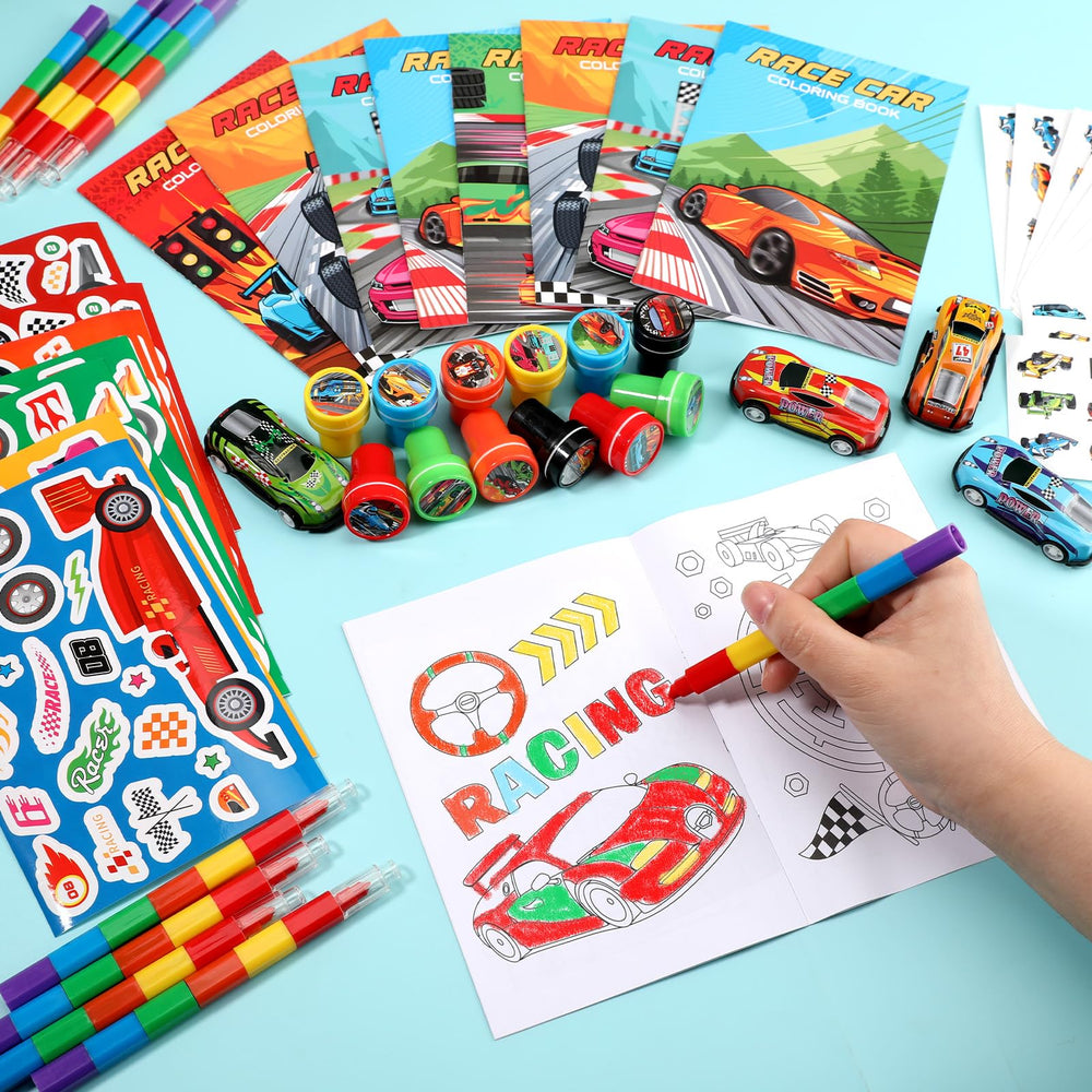 BenLouis race car stamps offer easy crafting activity for children.