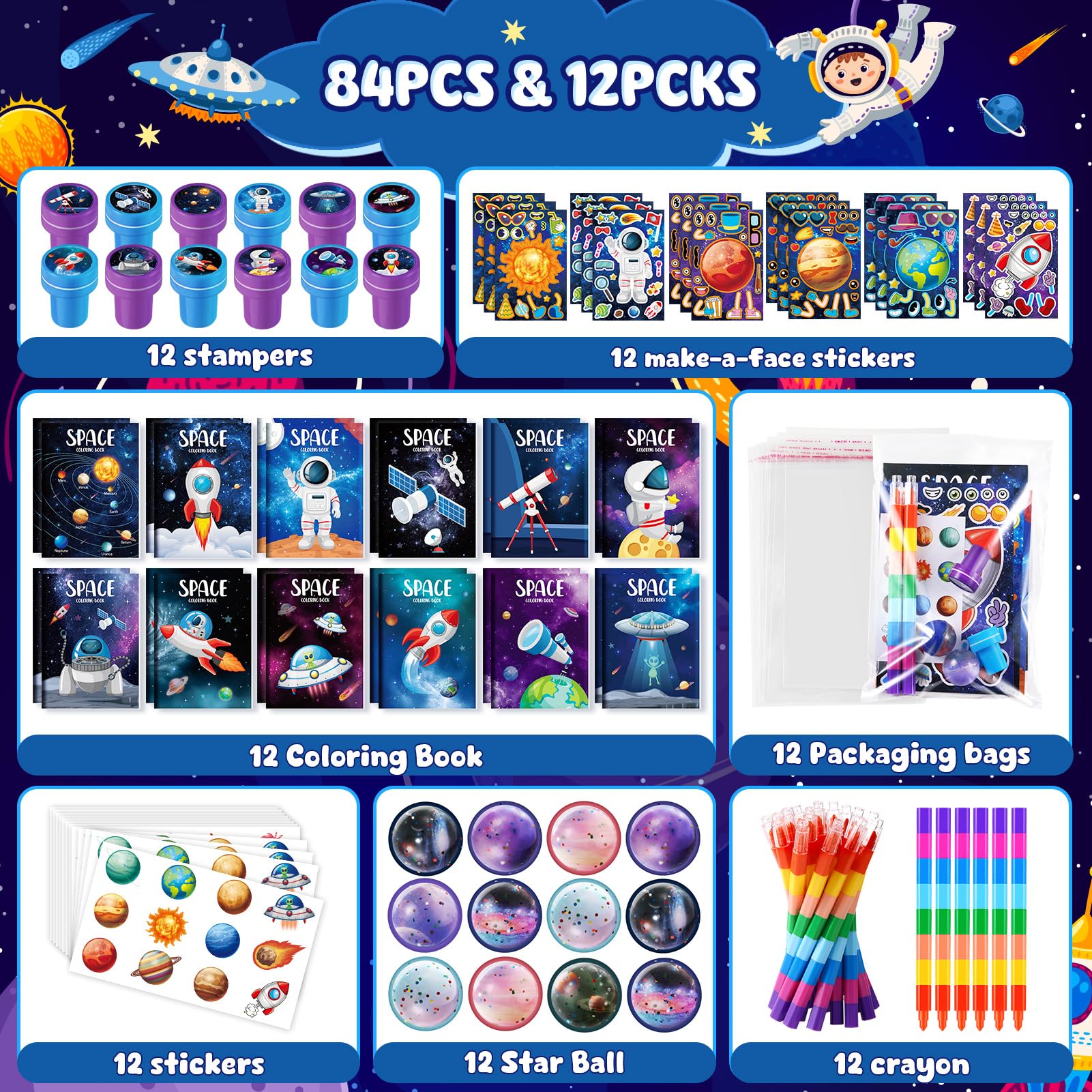 BenLouis space crayons for smooth coloring and vibrant space scenes