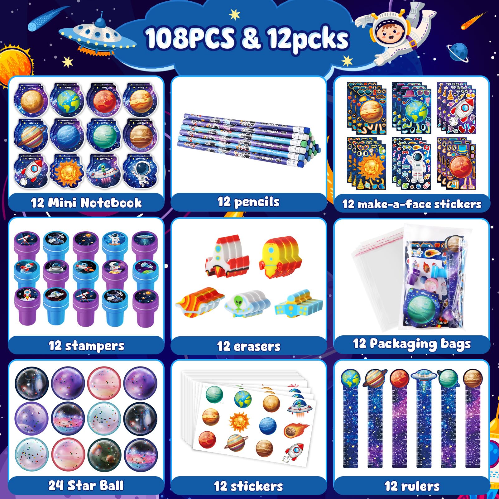 BenLouis space pencil ideal for party prizes and creative writing