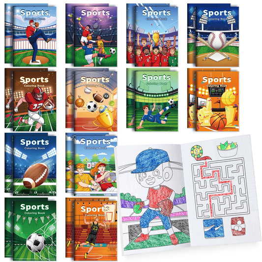 BenLouis sports mini coloring book cover with vibrant imagery for kids activities