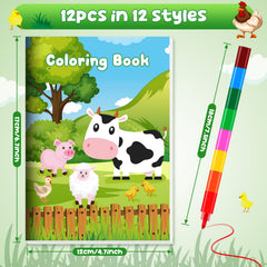 BenLouis stacking crayons accompany the mini coloring books for creative play
