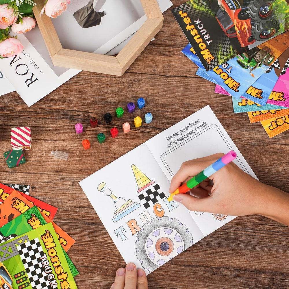 BenLouis stacking crayons set ready for colorful monster truck play